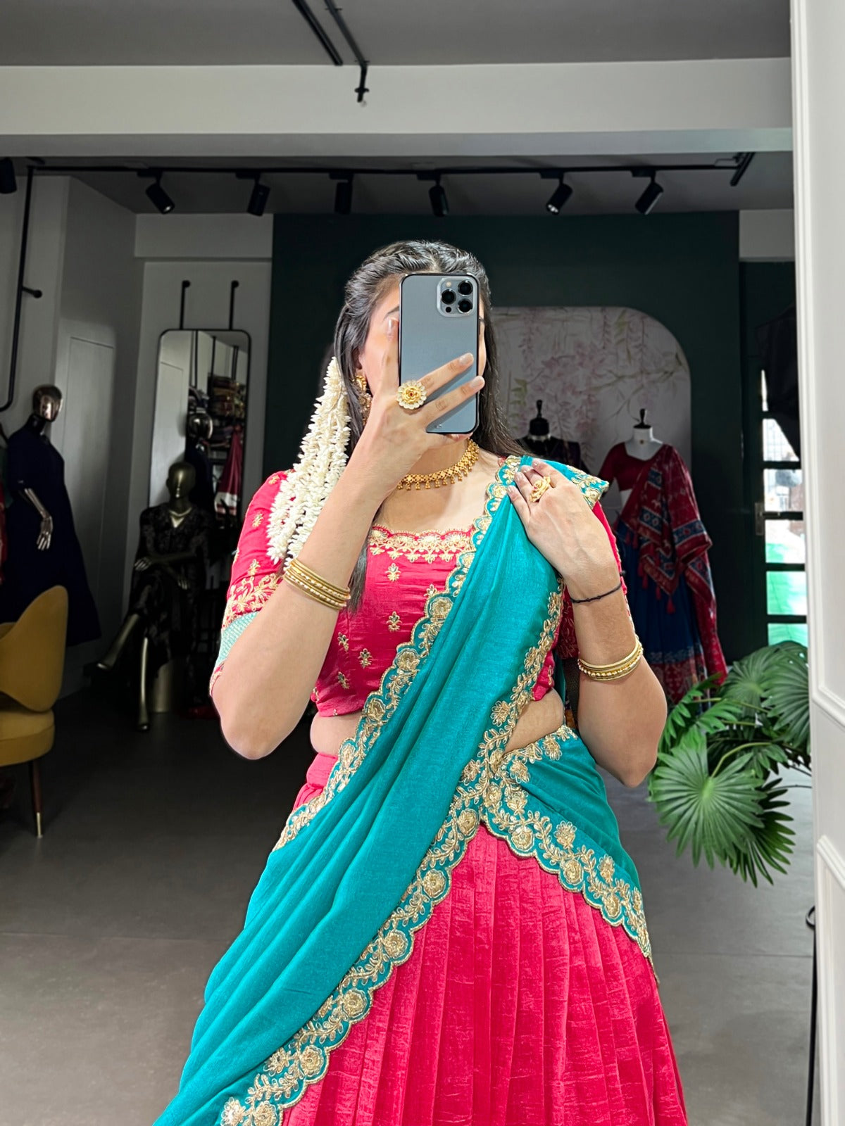 Vichitra Silk Lehenga Choli with Zari Weaving & Sequins Lace Border | Wedding & Festive Wear