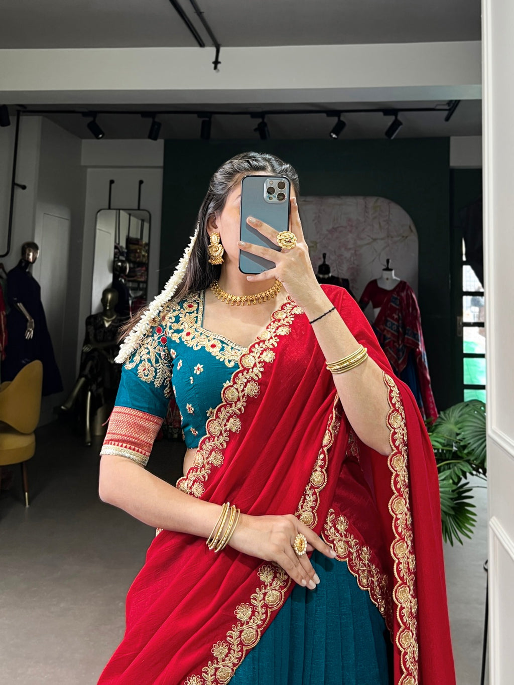 Vichitra Silk Lehenga Choli with Zari Weaving & Sequins Lace Border | Wedding & Festive Wear