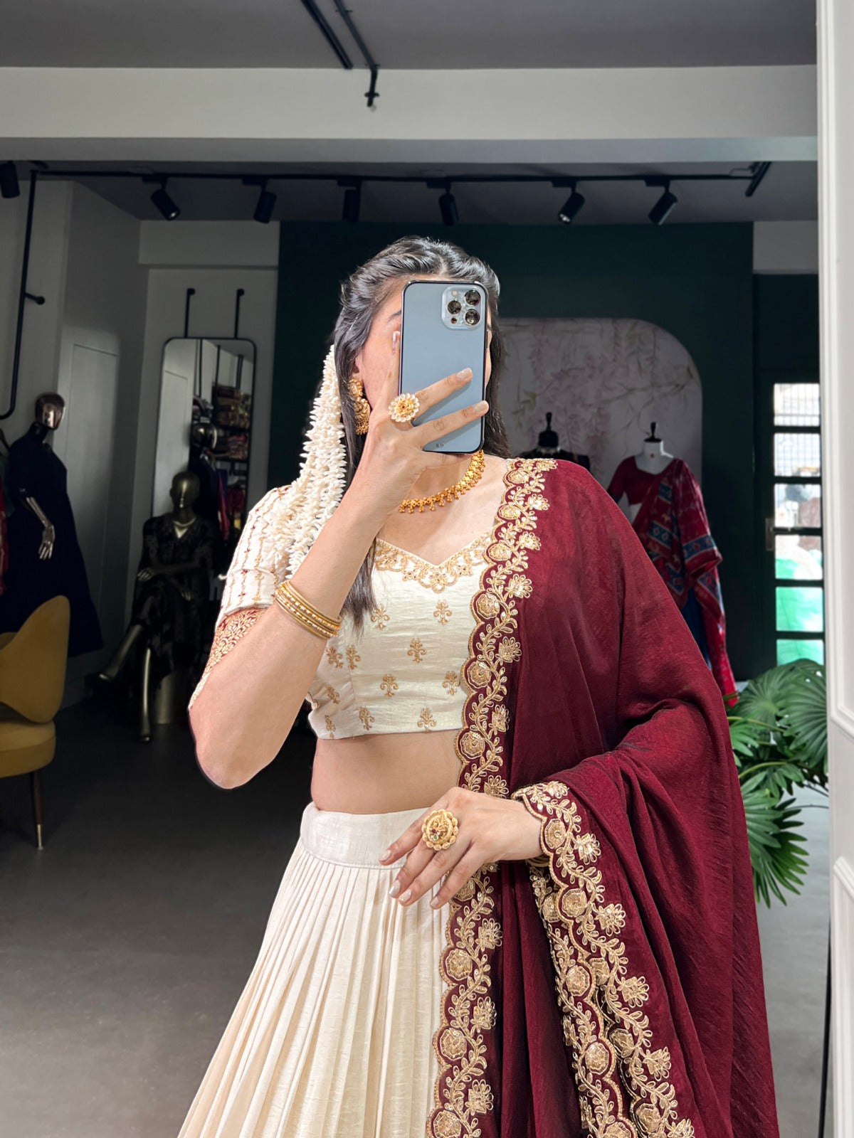Vichitra Silk Lehenga Choli with Zari Weaving & Sequins Lace Border | Wedding & Festive Wear