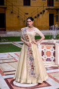 Off White Raspberry Lehenga Choli with Sequins Embroidered Blouse & Dupatta
